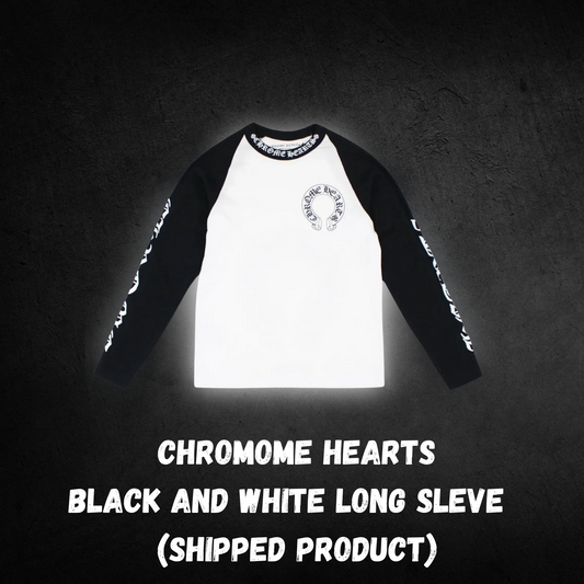 CHROMOME HEARTS BLACK AND WHITE LONG SLEVE (SHIPPED PRODUCT)